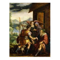 Abraham Dismisses his Son Ishmael by Jan Soens Postcard