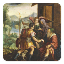 Abraham Dismisses his Son Ishmael by Jan Soens Square Sticker