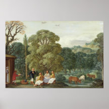 Abraham entertaining the Three Angels Poster