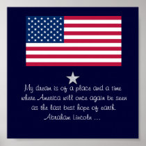 Abraham Lincoln 4th of July quote Flag Poster