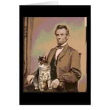 Abraham Lincoln and his Cat Dixie Card