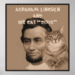 Abraham Lincoln and his cat "Dixie" Print