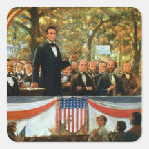Abraham Lincoln and Stephen A. Douglas Square Sticker