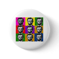 Abraham Lincoln Art Gifts---Unique 9 Photos Pinback Button