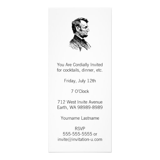 Abraham Lincoln Custom Invitations