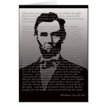 Abraham Lincoln Gettysburg Address Card
