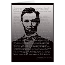 Abraham Lincoln Gettysburg Address Card