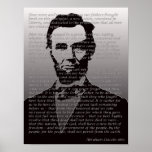 Abraham Lincoln Gettysburg Address Portrait Poster