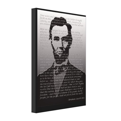 Abraham Lincoln Gettysburg Address Portrait Print Stretched Canvas Print