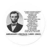 Abraham Lincoln House Divided Cannot Stand Quote Round Sticker