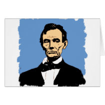 Abraham Lincoln Illustration on Blue Greeting Cards