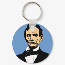 Abraham Lincoln Illustration on Blue keychains by greenbaby Abraham Lincoln Illustration on Blue keychains