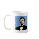 Abraham Lincoln Illustration on Blue mugs by greenbaby Abraham Lincoln Illustration on Blue mugs
