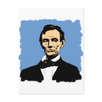 Abraham Lincoln Illustration on Blue postcards