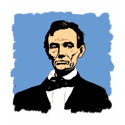 Abraham Lincoln Illustration on Blue T Shirt by greenbaby