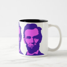 Abraham Lincoln in Pink & Purple Mugs