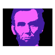 Abraham Lincoln in Pink & Purple Postcard