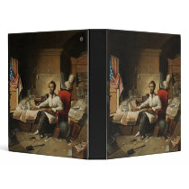 Abraham Lincoln in socks and slipper Vinyl Binder