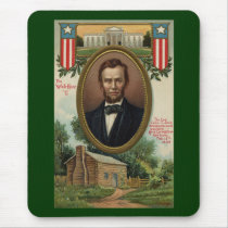 Abraham Lincoln & Log Cabin in Kentucky Mouse Pad