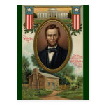 Abraham Lincoln & Log Cabin in Kentucky Postcard