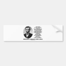 Abraham Lincoln Master Slave Self-Government Bumper Stickers