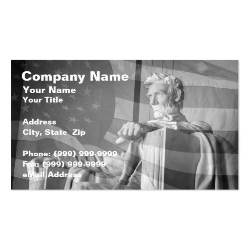 Abraham Lincoln Memorial and United States Flag Business Cards