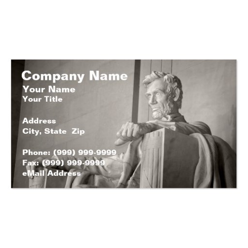 Abraham Lincoln Memorial Business Card Template (front side)