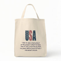 Abraham Lincoln National Pride Quote bags