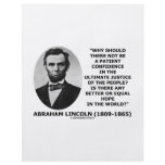 Abraham Lincoln Patient Confidence Justice Quote Custom Flyer