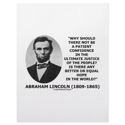 Abraham Lincoln Patient Confidence Justice Quote Letterhead Template by unfinishedpolis