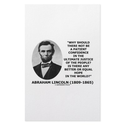 Abraham Lincoln Patient Confidence Justice Quote Stationery Paper by unfinishedpolis