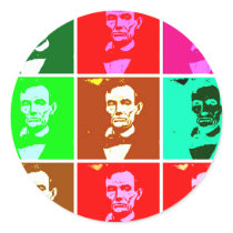 Abraham Lincoln Pop Art T-shirts, Sweats Round Stickers