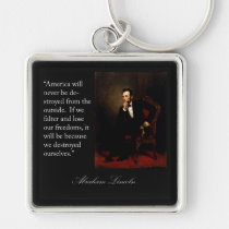 Abraham Lincoln Quote & Portrait keychains