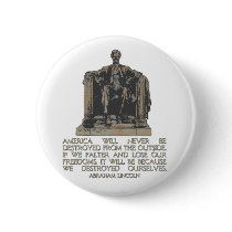 Abraham Lincoln Quote: We Destroyed Ourselves Pinback Buttons