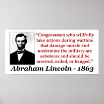 Abraham Lincoln: Saboteurs Should Be... Posters