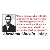 Abraham Lincoln: Saboteurs Rectangular Sticker