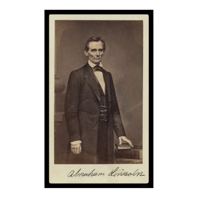 Abraham Lincoln Signed Card 1860 Posters by lc_civilwar