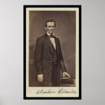 Abraham Lincoln Signed Card 1860 Posters