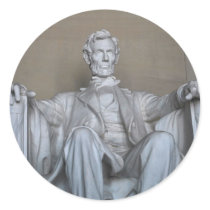 Abraham Lincoln statue Round Stickers