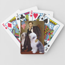 Abraham Lincoln - Two Old English Sheepdogs Deck Of Cards