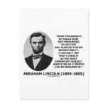 Abraham Lincoln Upon The Subject Of Education Postcard