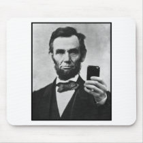 Abraham Lincoln with Cell Phone Mouse Pad