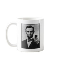 Abraham Lincoln with Cell Phone Mugs