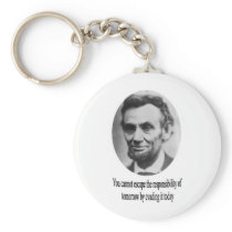 Abraham Lincoln with Quote Keychain