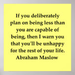 Abraham Maslow Quote & Hierarchy of Needs Poster | Zazzle