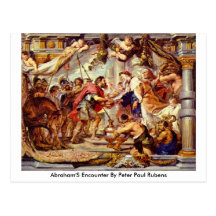 Abraham'S Encounter By Peter Paul Rubens Postcard