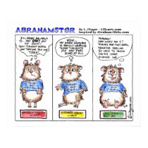 Abrahamster 3 Panel Cartoon Poster Print