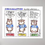 Abrahamster 3 Panel Cartoon Poster Print