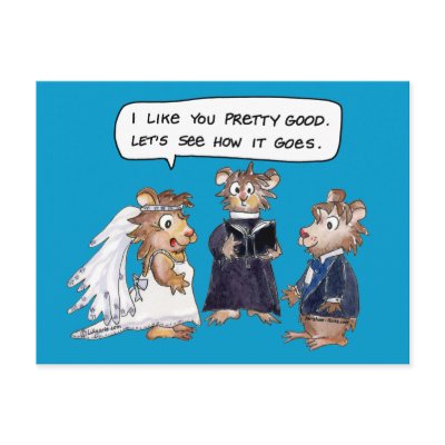 Abrahamster Funny Wedding Vows Postcard by zooogle