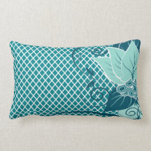 Abraxas Abstract Floral Fishnet | aqua teal Pillows